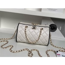 CHANEL Clutch with Chain IN LAMBSKIN AP4515 White & Black 2025