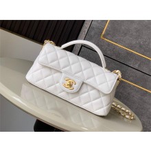 Chanel Mini Flap Bag with Top Handle in Lambskin AS5354 white 2025