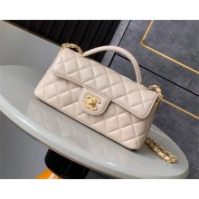 Chanel Mini Flap Bag with Top Handle in Lambskin AS5354 beige 2025