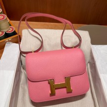 Hermes Constance 18 in original Epsom Leather rose confetti with gold Hardware