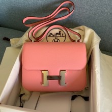 Hermes Constance 18 in original Epsom Leather rose confetti with silver Hardware