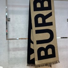 burberry Logo Wool Jacquard Scarf Birch Brown 2022