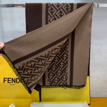 fendi men's brown wool scarf 2022