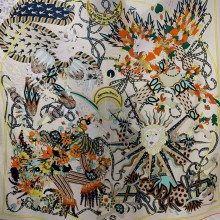 Hermes Crowned Cashmere & Silk Sqaure Scarf white 2022