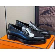 Hermes Women's Kennedy Loafers Leather black 1121-2024