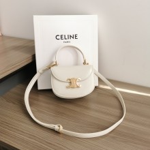 celine Mini besace triomphe in SHINY CALFSKIN white 2023