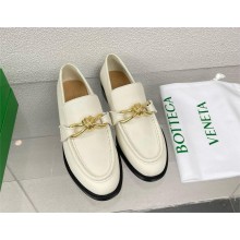 Bottega Veneta Astaire Loafer with signature metallic knot white 2024