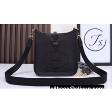 Hermes Mini Evelyne Bag In Original Togo Leather Black with Gold/Silver Hardware (Machine Made)