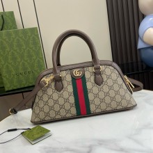 GUCCI Ophidia small top handle bag IN Beige and ebony GG Supreme canvas 795249 2024