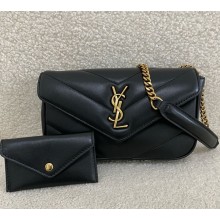 saint laurent LOULOU MINI in lambskin BLACK 2025 (original quality)