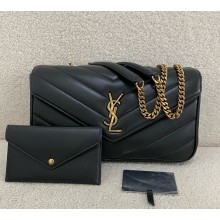 saint laurent LOULOU medium in MATELASSÉ lambskin BLACK 2025 (original quality)