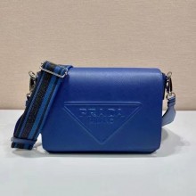 Prada Saffiano Leather shoulder Bag 2VD046 blue 2024