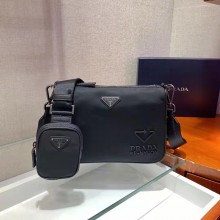 Prada Re-Nylon and Saffiano leather shoulder bag 2VH113 black 2024