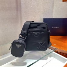 Prada Re-Nylon and Saffiano leather shoulder bag 2VH112 black 2024