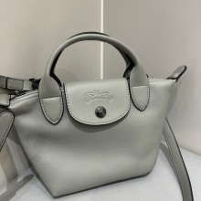 Longchamp Le Pliage Xtra XS handbag IN CALFSKIN GRAY 2023