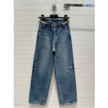 CELINE  DYLAN FLARED JEANS WITH SIGNATURE IN UNION WASH DENIM UNION WASH 2024