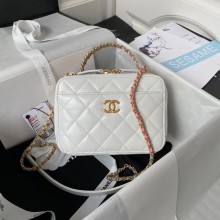 Chanel Vanity Case in Shiny Calfskin AS3899 white 2023