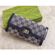 Gucci Luce continental wallet IN Beige and BLUE Original GG canvas 790034 2024