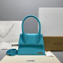Jacquemus Le Chiquito large Bag tiffany blue in box leather 2023