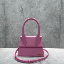 Jacquemus Le Chiquito large Bag cherry pink in box leather 2023