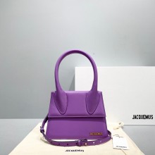 Jacquemus Le Chiquito large Bag PURPLE in box leather 2023
