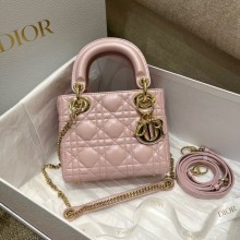 DIOR Mini Lady Dior Bag in Antique Pink Cannage Lambskin 2022