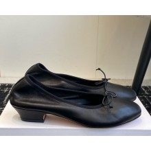 THE ROW calf Leather ballet flats with bow black 2025