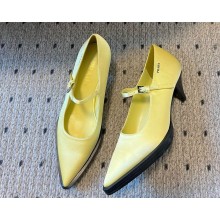 Prada pointed satin pumps yellow 2025 