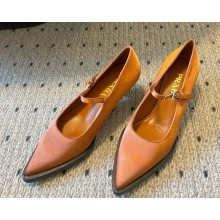 Prada pointed satin pumps brown 2025 