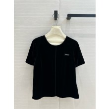 MIU MIU BLACK VELVET TOP 2024