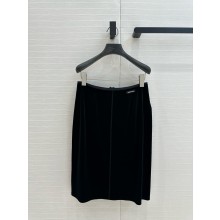 MIU MIU BLACK VELVET SKIRT 2024