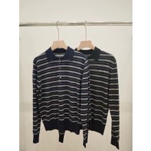 MIU MIU blue/gray cotton jersey polo shirt 2025