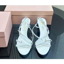 Miu Miu  leather slingbacks with buckles white 1028-2024