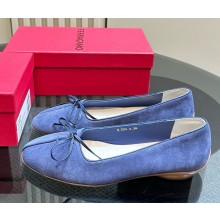 Ferragamo Cherie ballet flat suede goatskin in blue 2024