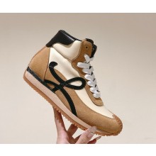 Loewe Sneakers Flow Runner High-Top Sneakers Nylon & Suede Leather brown 2024