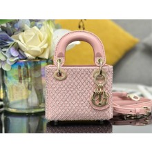 DIOR PINK MINI LADY DIOR BAG WITH PEARLS 2025