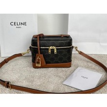 CELINE VANITY CASE IN Triomphe Canvas and calfskin 2025