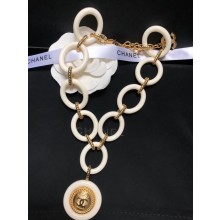 Chanel Resin Necklace A58741 White/Gold 2018