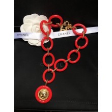 Chanel Resin Necklace A58741 Red/Gold 2018
