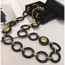 Chanel Resin Long Necklace A58742 Black 2018