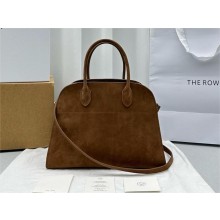 THE ROW MARGAUX 12 BAG IN suede LEATHER brown 2024