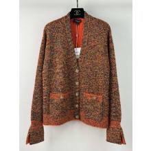 chanel Glittered Mixed Fibers & Cashmere  Orange, Black & Multicolor CARDIGAN P78447 2024