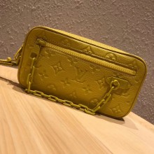 Louis Vuitton Taurillon Monogram Pochette Volga Pouch Bag M53554 yellow 2019 