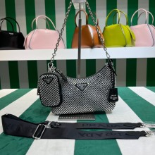 Prada Re-Edition 2005 crystal duchess bag 1BH204 Black 2023