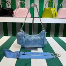Prada Re-Edition 2005 crystal duchess bag 1BH204 Blue 2023