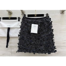 CHANEL Printed Stretch Jersey  Black & White skirt P78612 2025