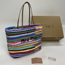 MIU MIU MULTICOLORED Crochet tote bag 5BG228 2024