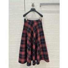 DIOR Pink, Gray and White Check'n'Dior Virgin Wool SKIRT 2024