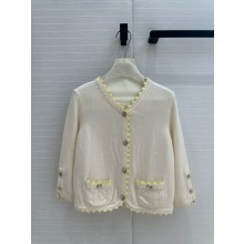 chanel White&Yellow Cashmere cardigan P78338 2024