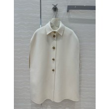 DIOR Ecru Double-Sided Virgin Wool and Rabbit Fur Blend Felt cape 2024
